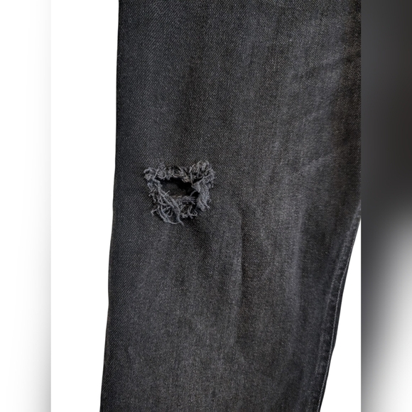 Pilcro Anthropologie vintage straight jean black size 32 distressed - Picture 3 of 12
